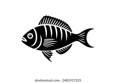  fish silhouette vector art white background