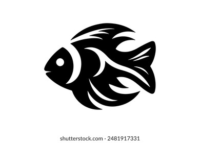  fish silhouette vector art white background