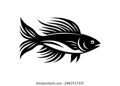  fish silhouette vector art white background