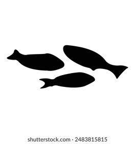fish silhouette vector design. black and white.
