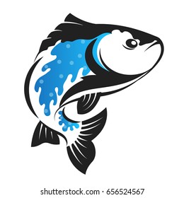 Fish silhouette vector for fishing