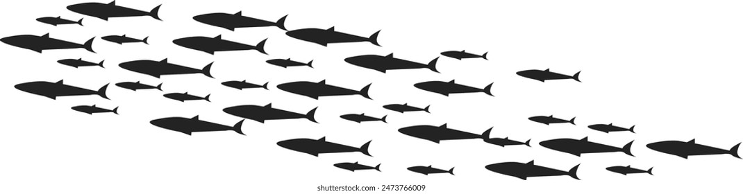 Fish Silhouette Vector Flat Design Background