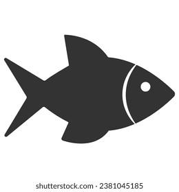 Fish silhouette. Vector flat icon
