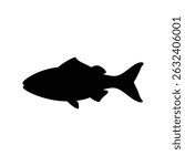Fish silhouette vector flat illustration design.