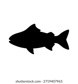 Fish silhouette vector flat illustration design.