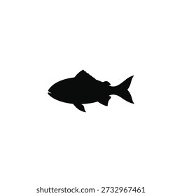 Fisch Silhouette Vektor flache Illustration Design.