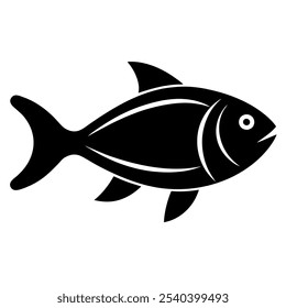 Fish silhouette vector icon design with a white background