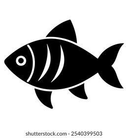 Fish silhouette vector icon design with a white background