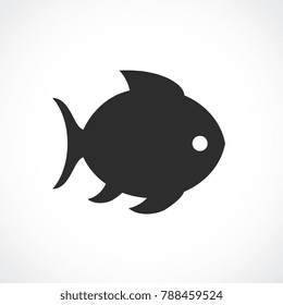 Fish silhouette vector icon isolated on white background