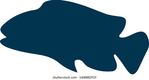 Fish silhouette. Fish vector illustration.