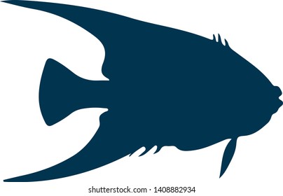 Fish silhouette. Fish vector illustration.