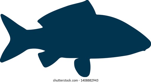 Fish silhouette. Fish vector illustration.