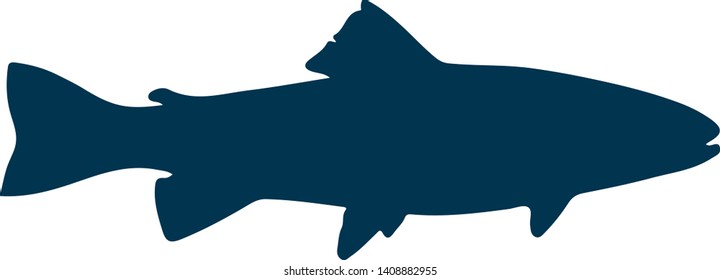 Fish silhouette. Fish vector illustration.