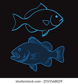 fish silhouette vector illustration design