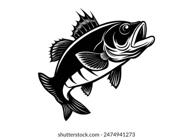 fish silhouette vector  illustration isolated