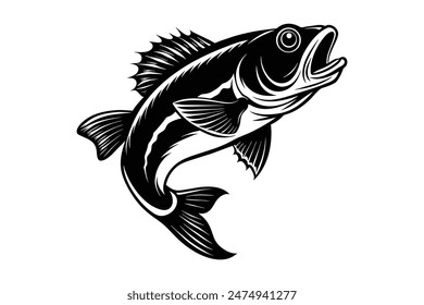 fish silhouette vector  illustration isolated