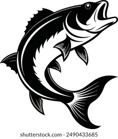Fish silhouette vector illustration Logo