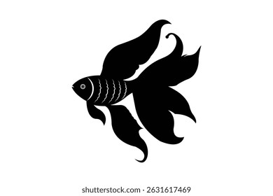 fish silhouette vector illustration on white background