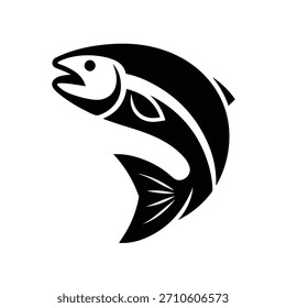 Fisch-Silhouette, Vektorgrafik auf weißem Hintergrund