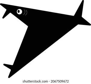 A fish silhouette vector illustration. Vector silhouette of piranha fish with blunt teeth.