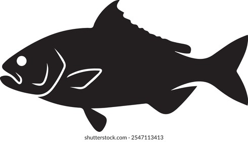 fish silhouette vector illustration with a white background.