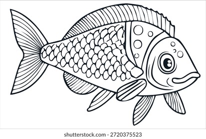 Ilustración vectorial de la silueta del pez con un fondo blanco. Ilustración de peces, ilustraciones de peces.