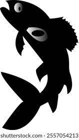 Fish silhouette vector on a white background