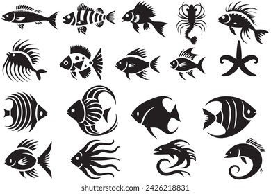Fish silhouette vector style  illustration
