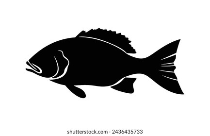 fondo blanco del vector de la silueta del pez 
