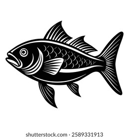 Fish silhouette vector white background-10