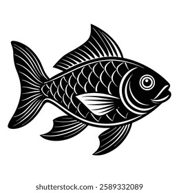 Fish silhouette vector white background-6