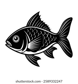 Fish silhouette vector white background-7