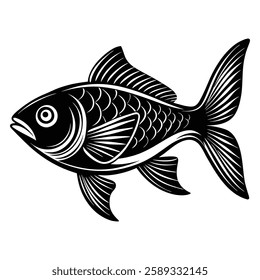 Fish silhouette vector white background-8