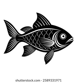 Fish silhouette vector white background-9