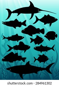 Fish silhouettes