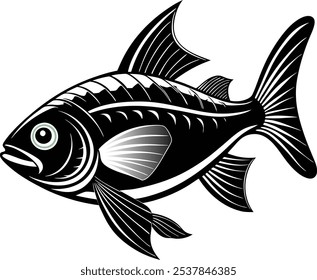 fish silhoutte vector art illstration