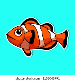 fish of simple color illustrations