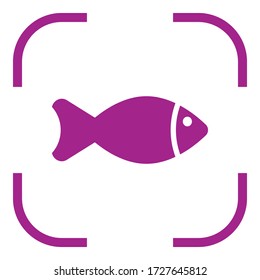 Fish simple icon. Flat desing