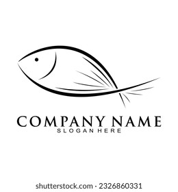 Fish simple illustration vector logo