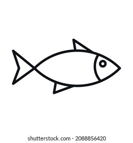 Fish simple line vector icon.