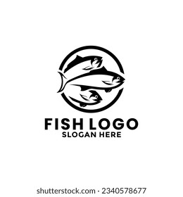 Fish simple Logo icon vector, fish line illustration logo template
