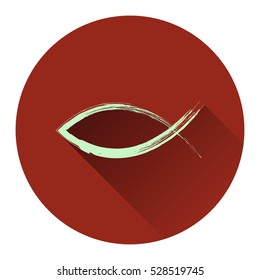Fish. Single flat icon on the circle. Vector illustration.