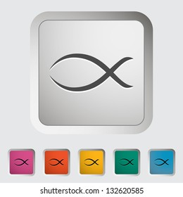 Fish single icon. Vector illustration.