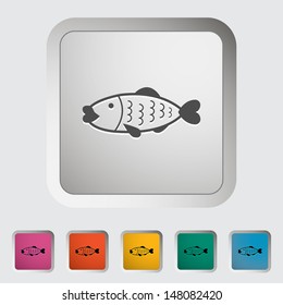 Fish. Single icon. Vector illustration..