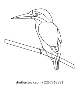 A fish is sitting on a tree branch line art.