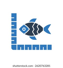Fish Size Icon Sign Symbol Vector