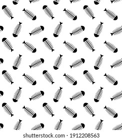 fish skeleton background. seamless texture, wallpaper