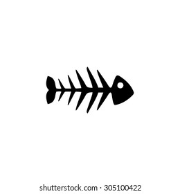Fish Skeleton. Black Simple Vector Icon