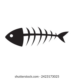 fish skeleton bone icon vector illustration design