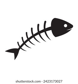 fish skeleton bone icon vector illustration design